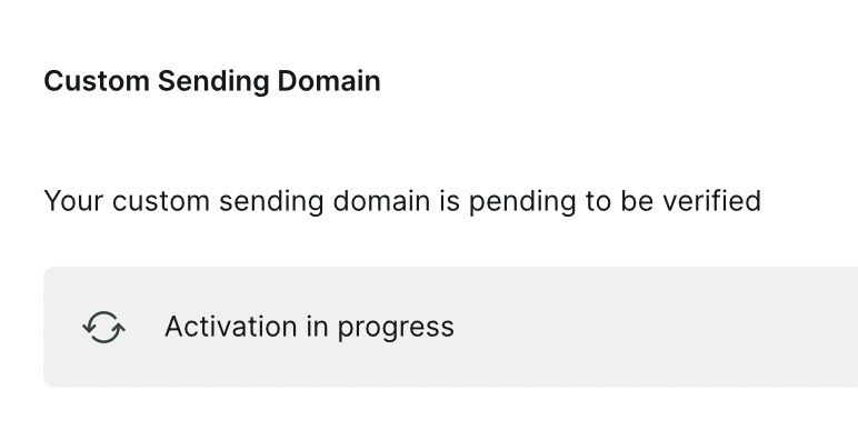 sending domain notification