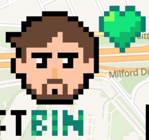 Pixel art of Vinny Vinesauce.