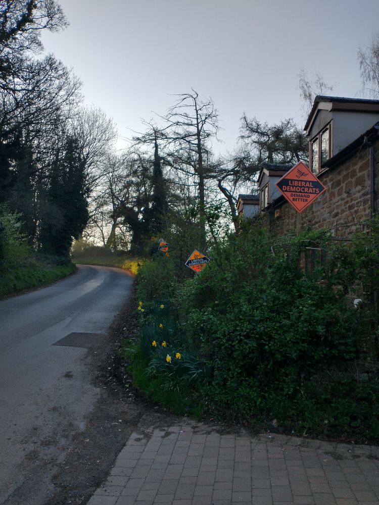 Lib dem poster boards up in Banbury 