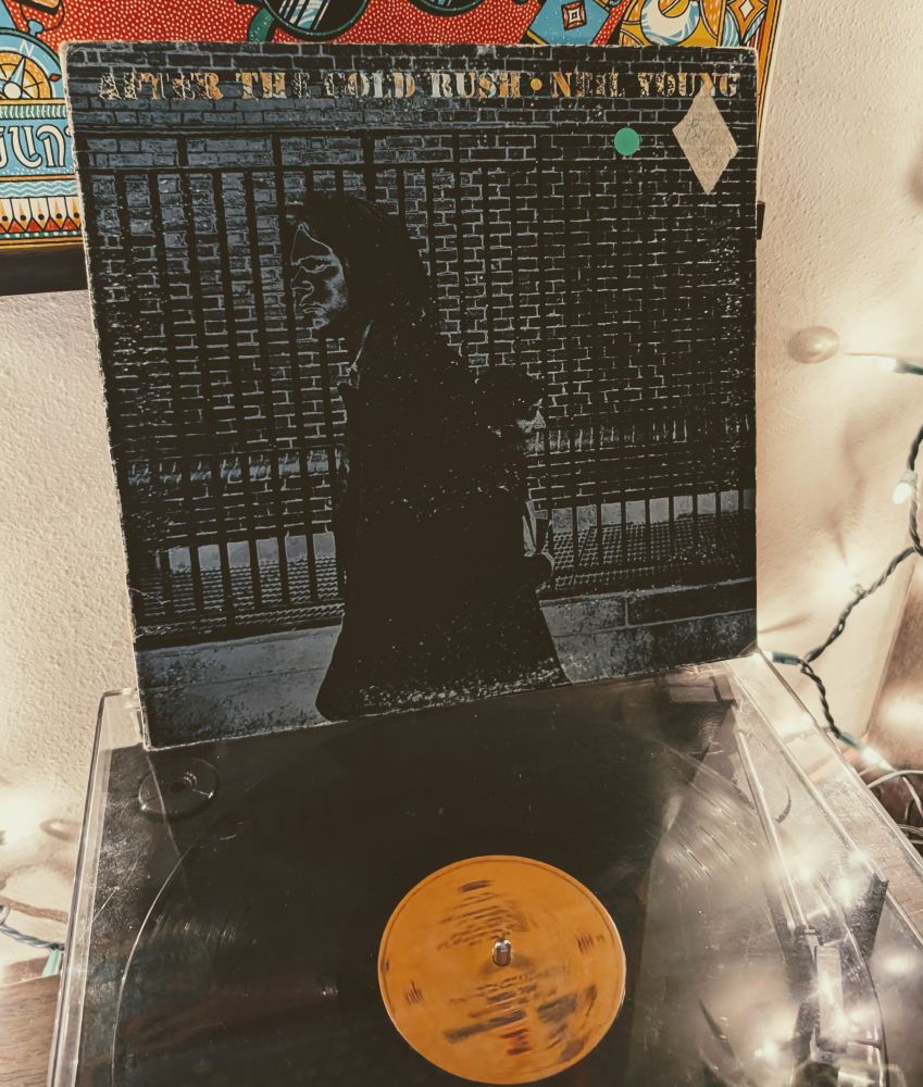 Neil Young's After the gold rush album and a record player