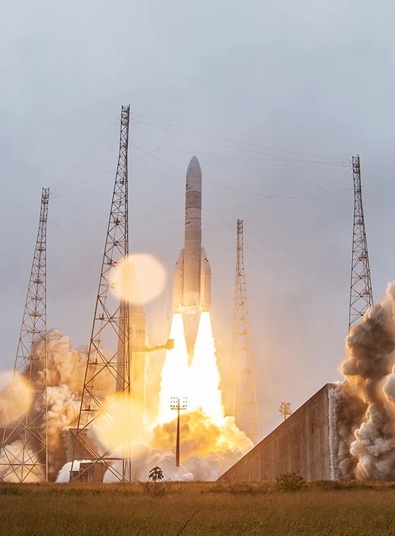 The ESA'S Ariane 6 Rocket blasting into space - it's mission successful.
