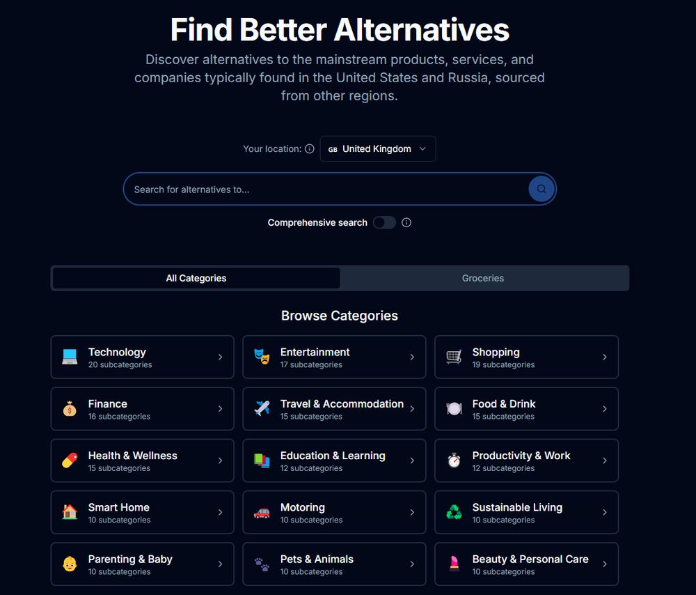 A web-site to help those from Canada, Europe/UK, Australia, New Zealand or anywhere else avoid buying products from USA & Russia. Find Better Alternatives (banktrupttrump.org)