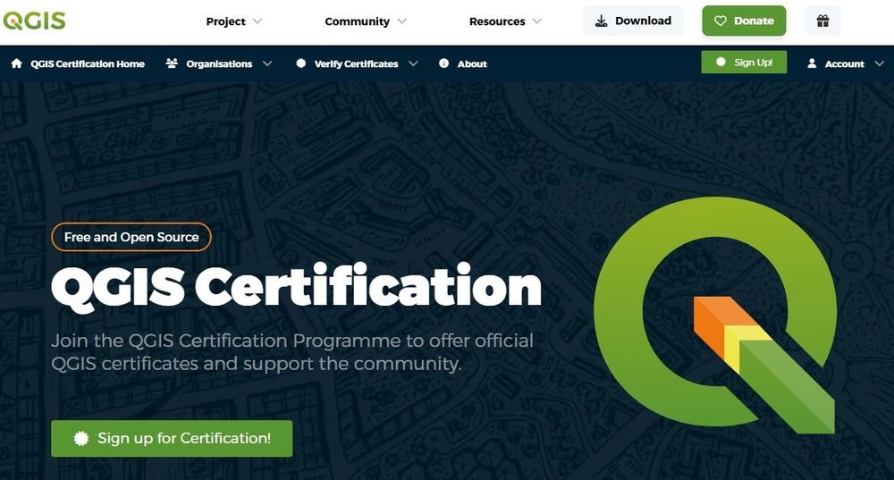 QGIS Certification Programme Website
