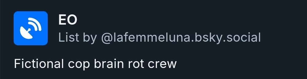 Screen cap displaying a new curated list