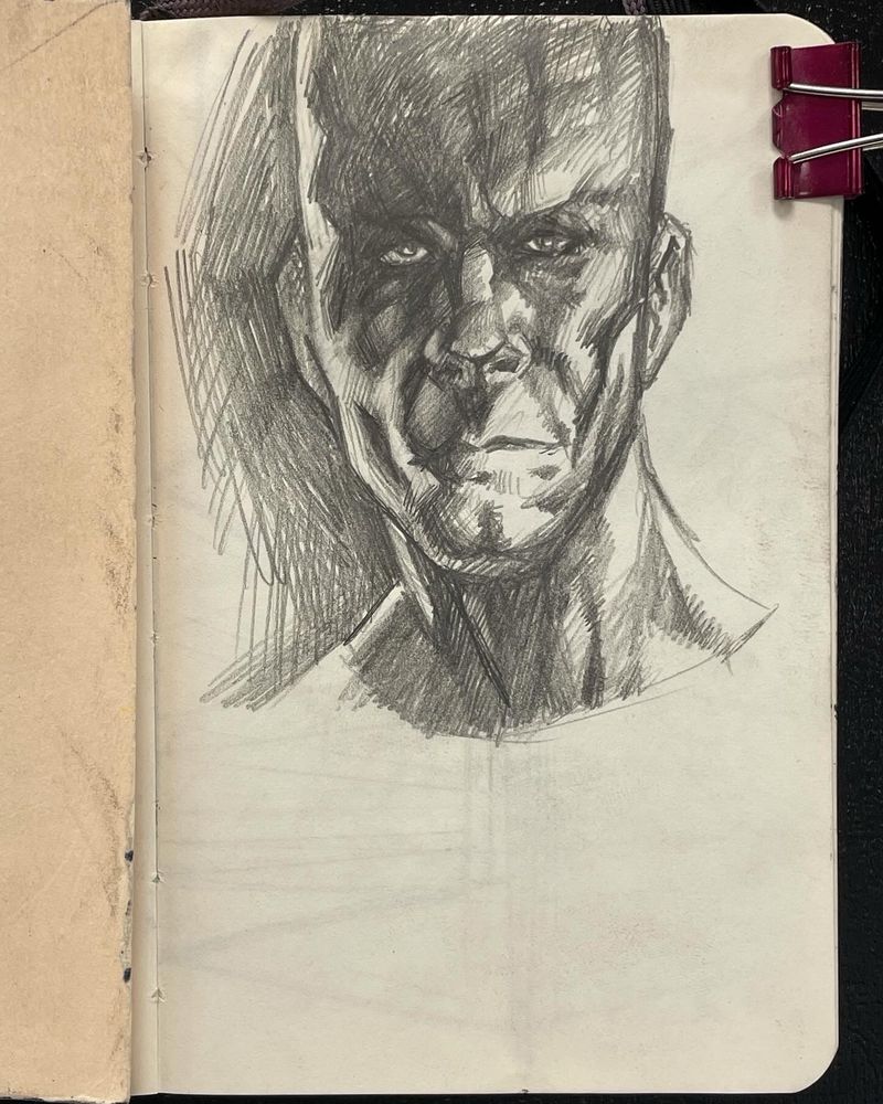 Spooky alien dude with a tall head