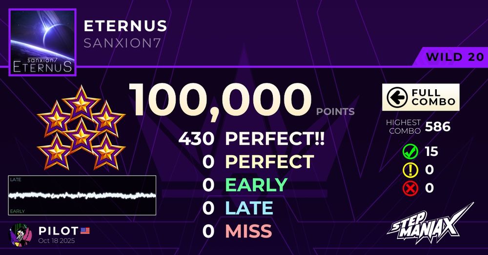 StepManiaX - Eternus (Wild 20) - 100,000