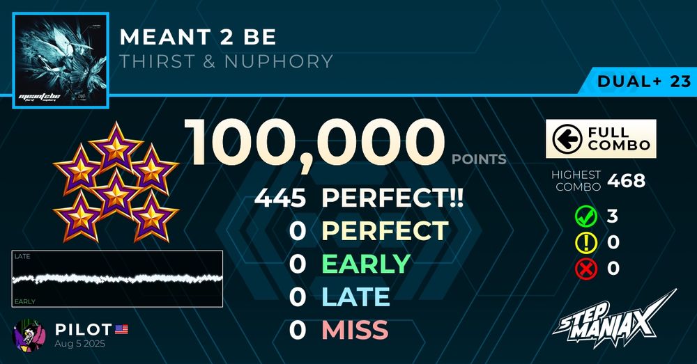 StepManiaX - Meant 2 Be (Dual 23) - 100,000