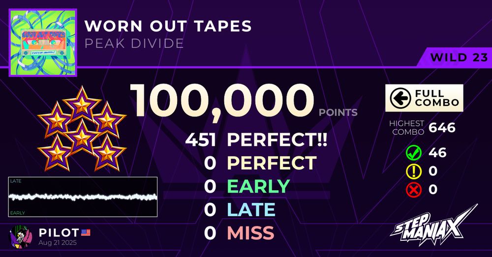 StepManiaX - Worn Out Tapes (Wild 23) - 100,000