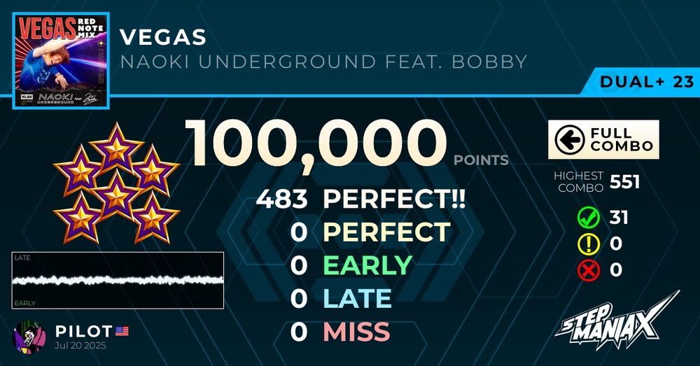 StepManiaX - Vegas (Dual 23) - 100,000