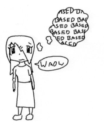A lineary girl saying waow while thinking basedbasedbased