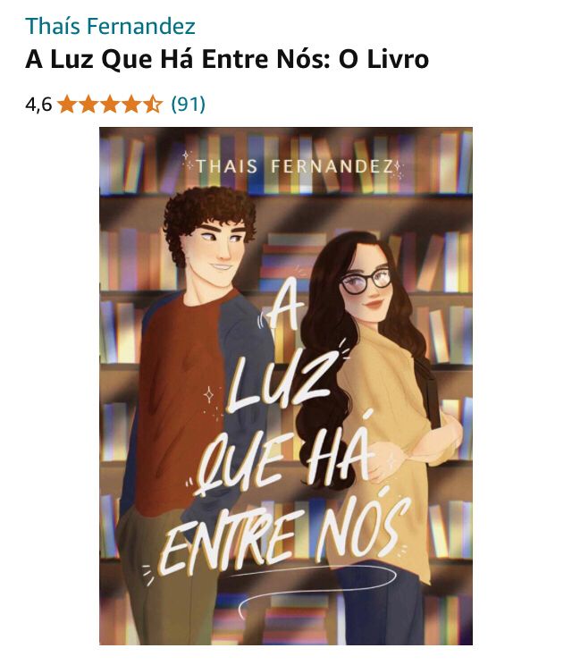 Anúncio do meu livro na Amazon, com a quantidade de avaliações, 91 e a nota, 4,6.