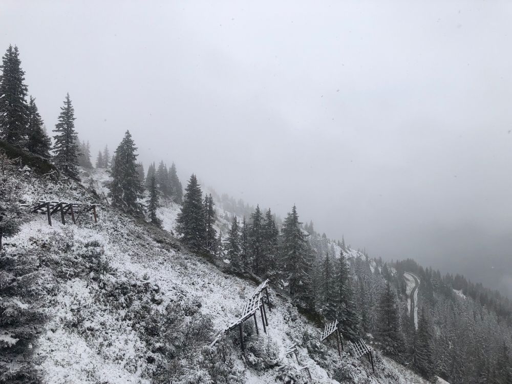 Schnee aus der Versettlabahn fotografiert