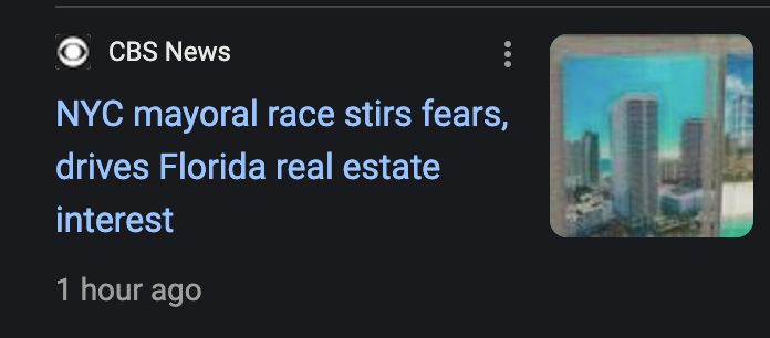 
NYC mayoral race stirs fears, drives Florida real estate interest