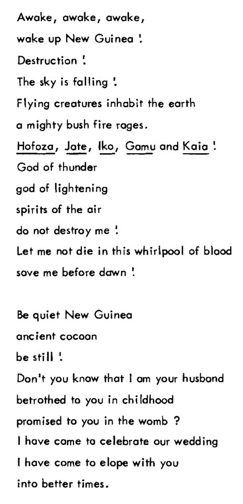 New Guinea, a poem by Apisai Enos