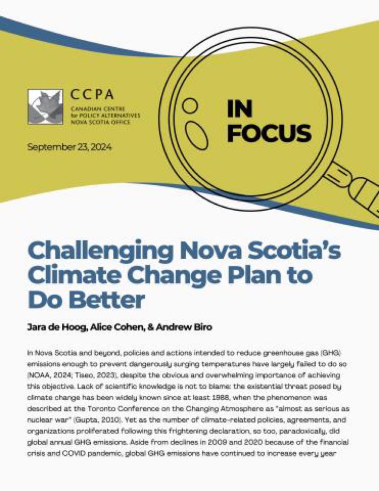 Challenging Nova Scotia’s Climate Change Plan to Do Better