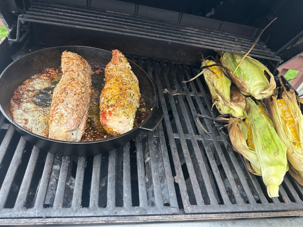 Pork tenderloins and corn 