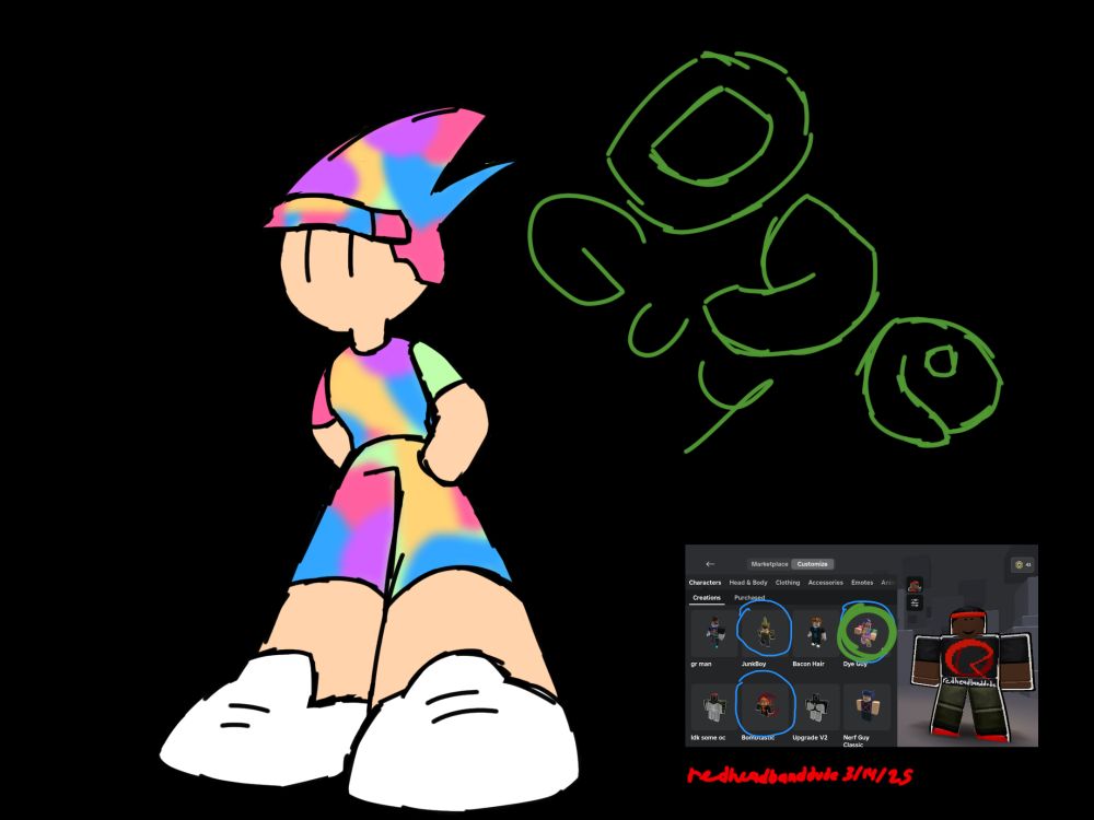 Dye Guy, a colorful guy who isn't gay whatsoever. He usually is made of ink and will melt at high temperatures.