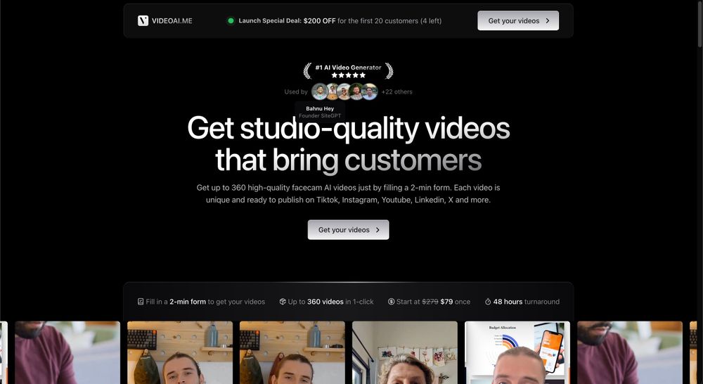 👴🏻 I turned 29.

🎁 My gift to you is $29 off any VIDEO AI ME video package.

🎫 Your coupon to be used (today) at checkout: 29YO