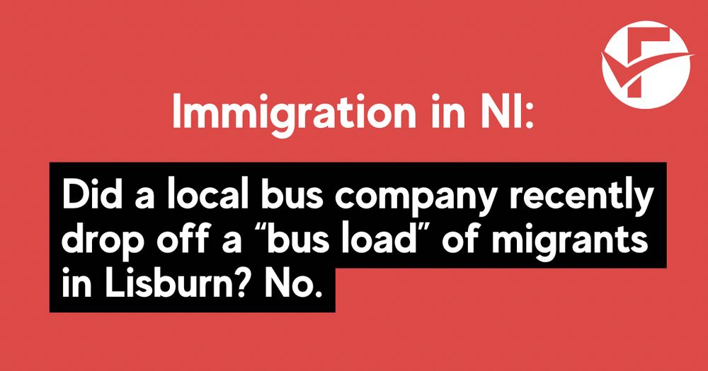 Immigration in NI: Did a local bus company recently drop off a “bus load” of migrants in Lisburn? No.