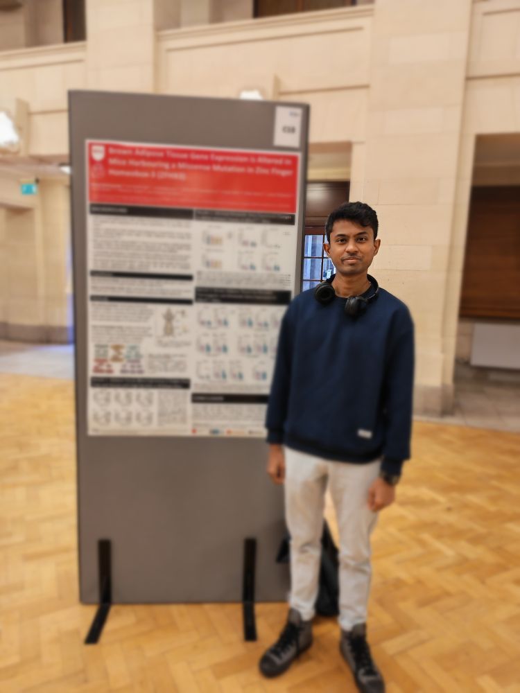 Bharat Muthukumar presenting his poster (blurred)
