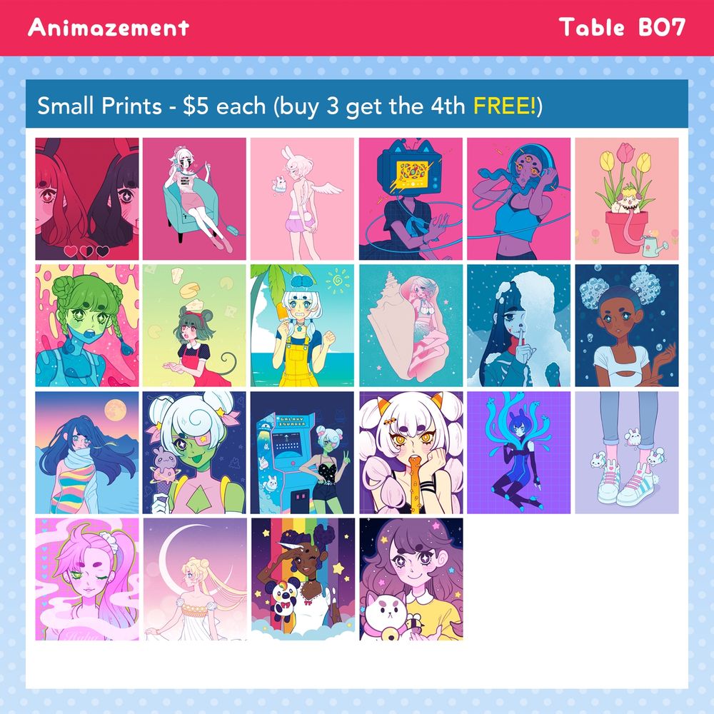 A catalog of various small prints