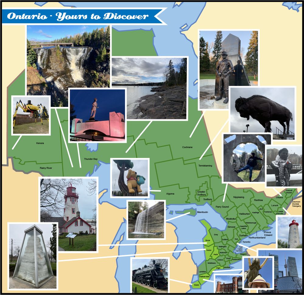 A map of Ontario with all the counties in green. 6 counties (Bruce, Huron, Perth, Chtaham-Kent, Essex and Elgin) are in a light green as they are newly complete.