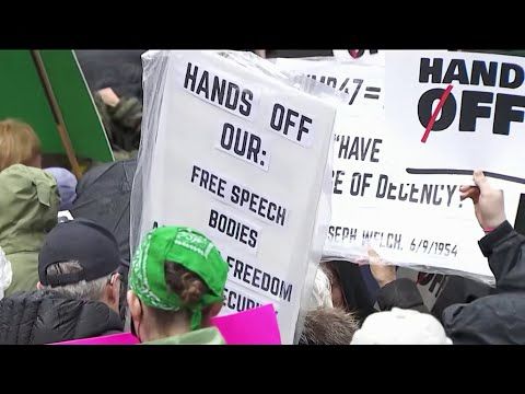 Thousands take to NYC streets for 'Hands Off!' protest against Trump, Musk | NBC New York