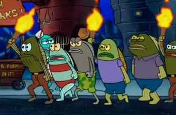 Angry Bikini Bottom residents 