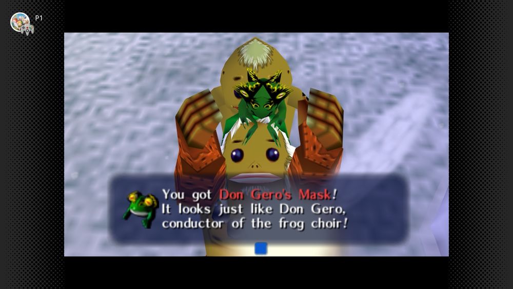 You got Don Gero's Mask! It looks
just like Don Gero, conductor of the frog choir!