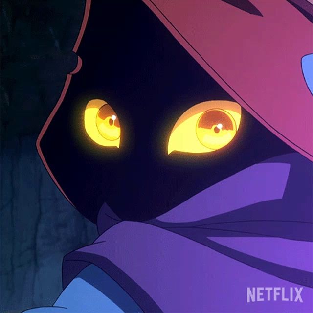 a close up of a cartoon character 's eyes with the netflix logo in the bottom right corner