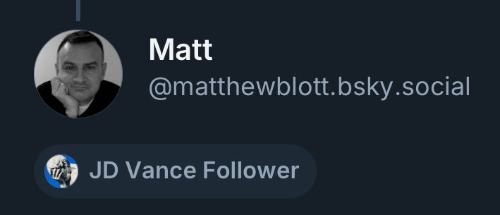 Matt
@matthewblott.bsky.social
JD Vance Follower