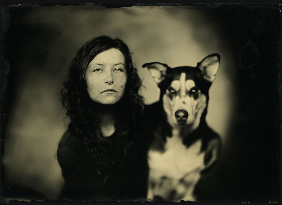 tin photo of my dog and i