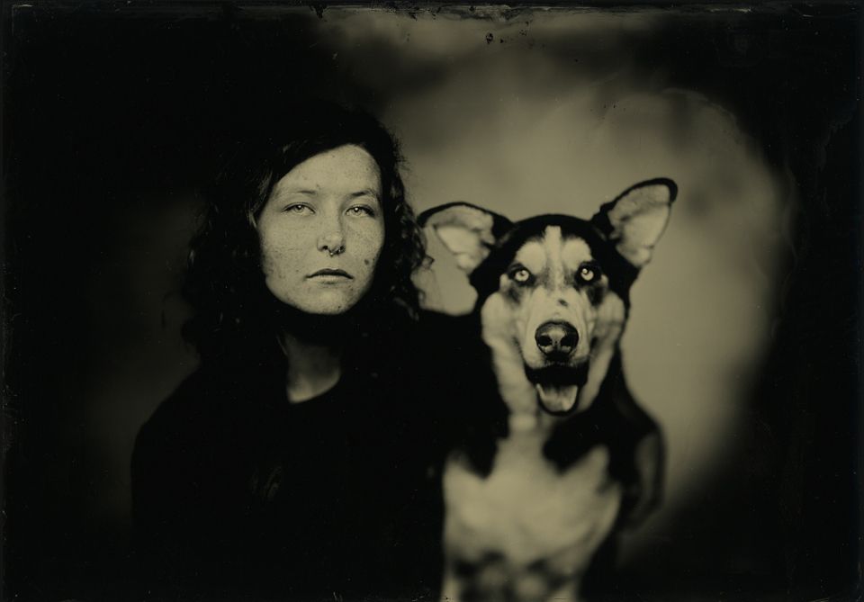 tin photo of my dog and i