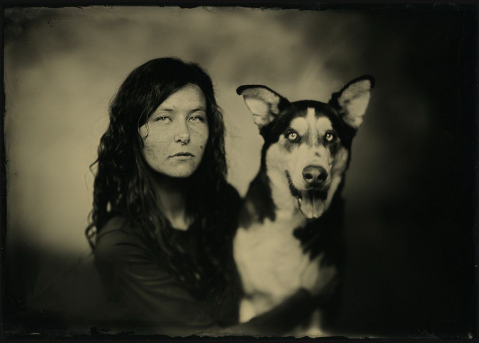 tin photo of my dog and i