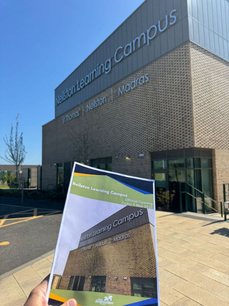 Photo of a copy of the opening of the Neilston Learning Campus Programme.