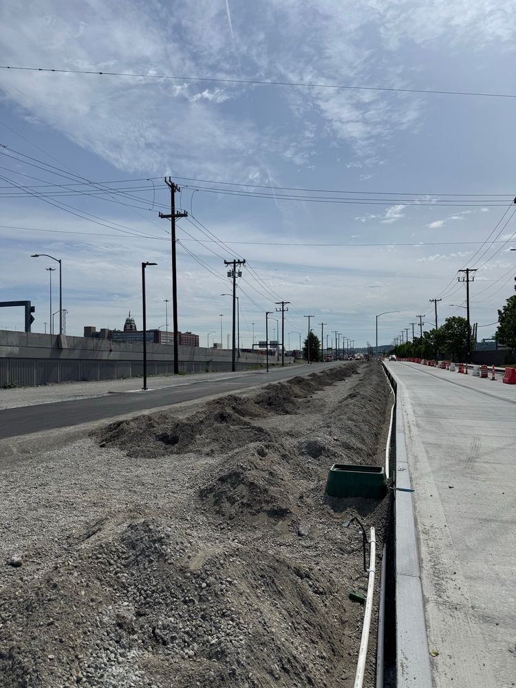 Under construction West marginal Trail looking south