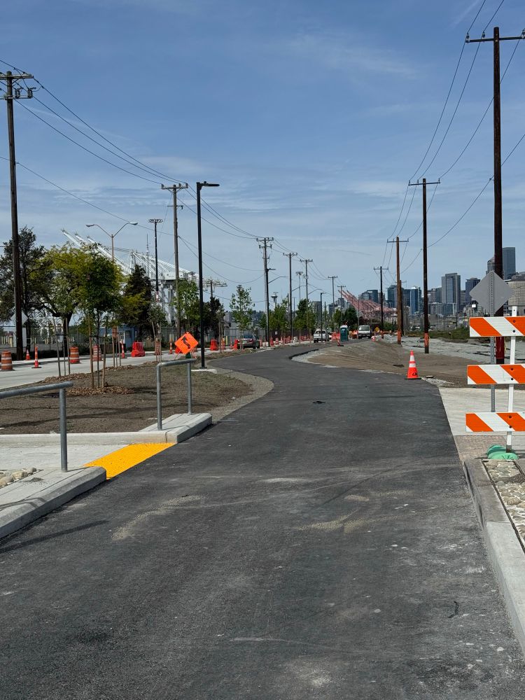 Under construction West marginal Trail looking north