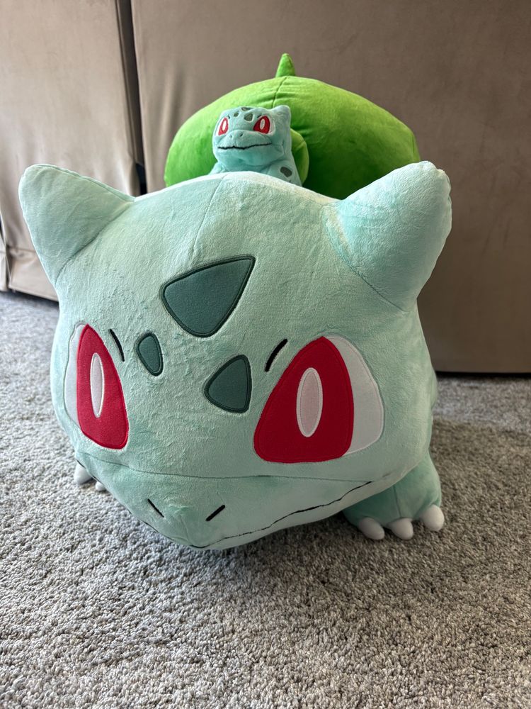 A giant life size Bulbasaur and his baby lol