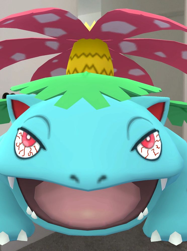 Venasaur with eyes edited to look like pokemon stadium. 