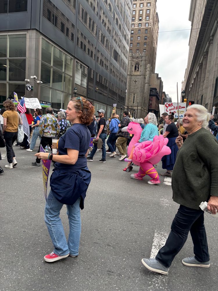 Inflatable flamingo in Philly