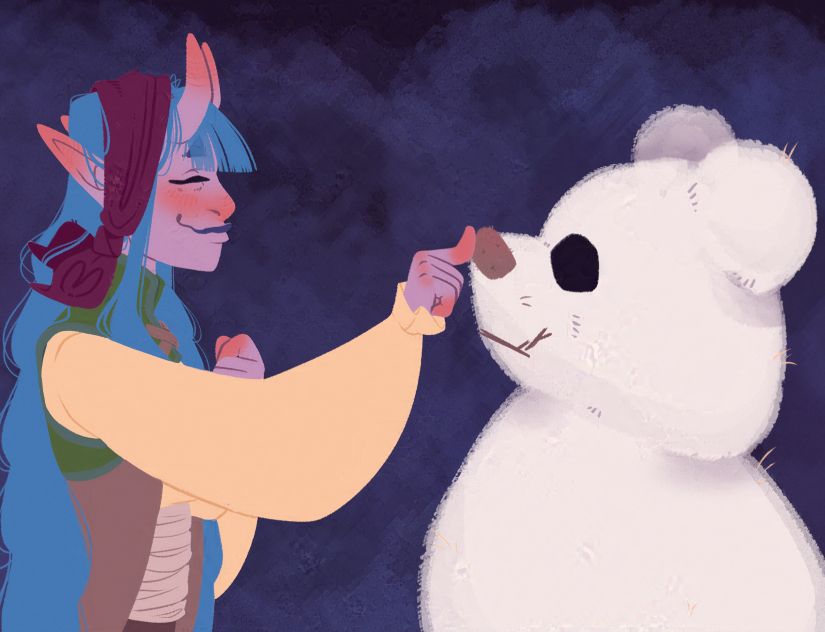 Ashii reenacting an actual encounter with a 'big scary evil bear' with a snow bear over xmas break. "it will kill you! what do you mean you want to boop it's snoot?!" (spoilers, i rolled well. Very worth it.)