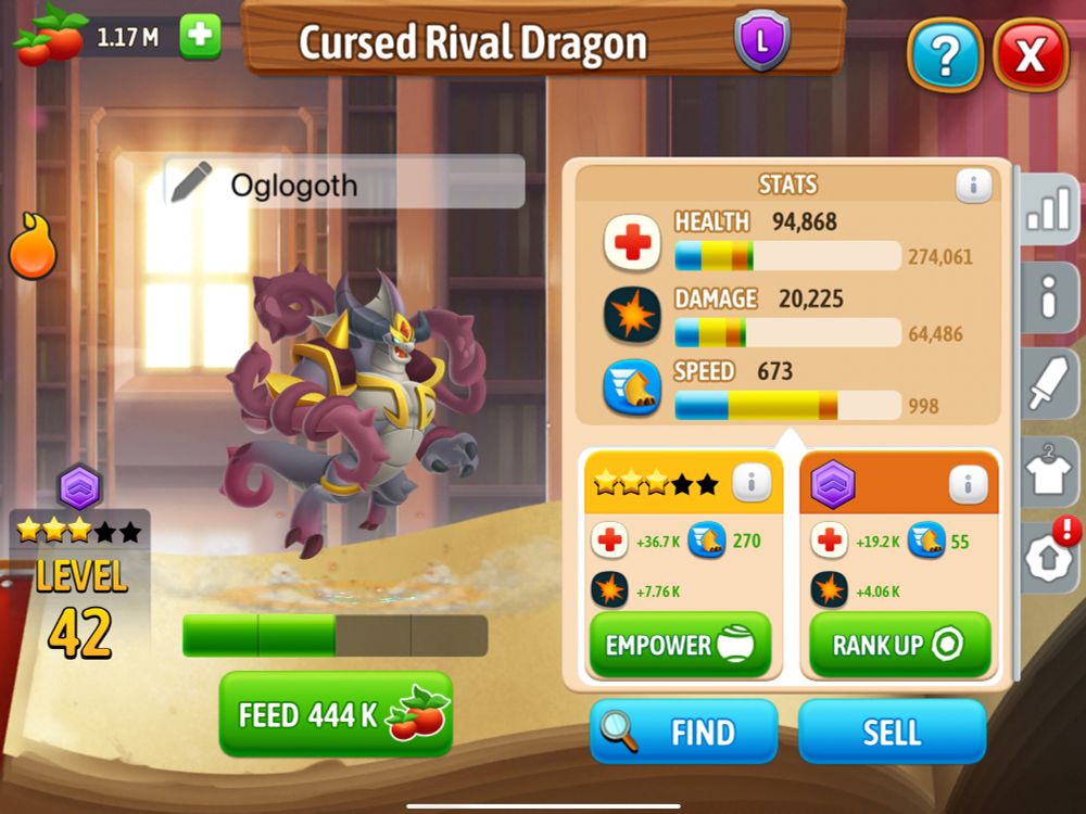 cursed rival dragon (grey body with faded wine coloured tentacles coming out of its back and as one arm, gold spiked shoulder armour) 