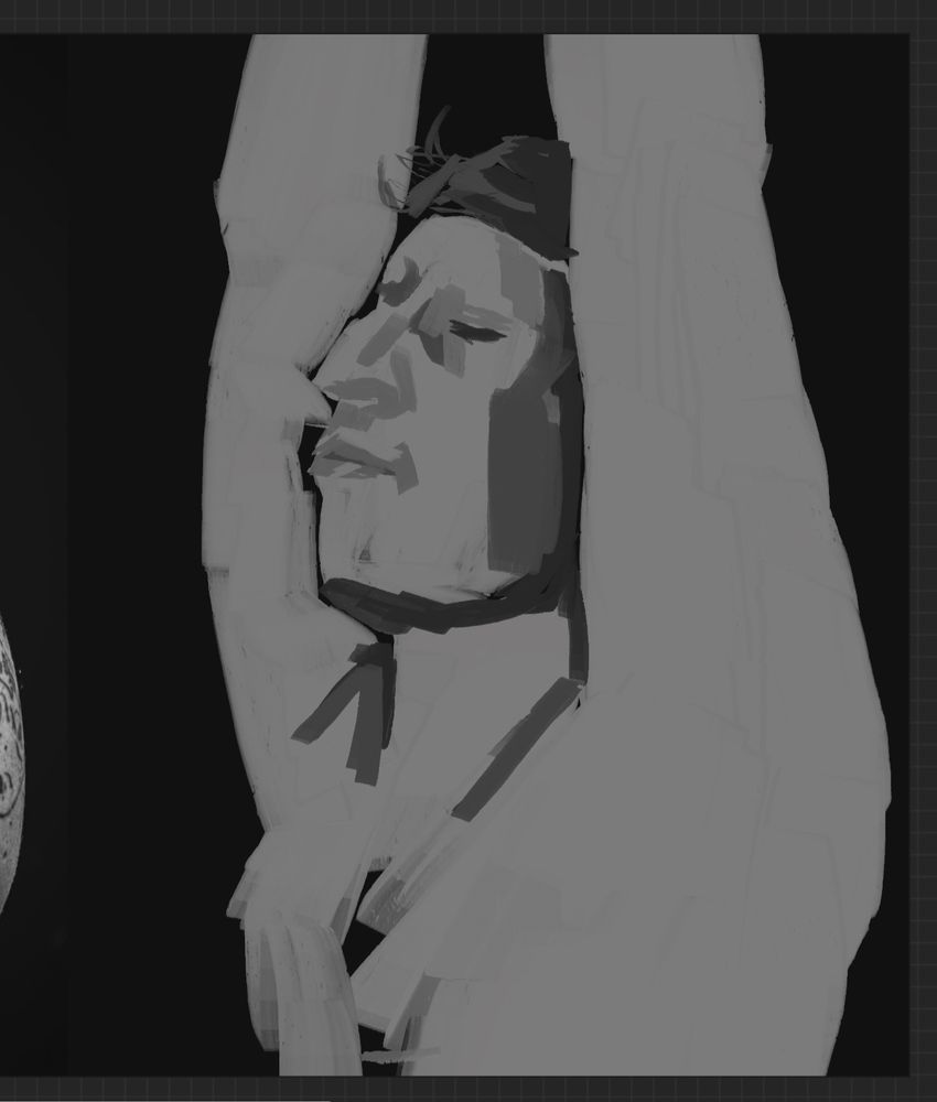 a rather picasso-esque early sketch of the original post 