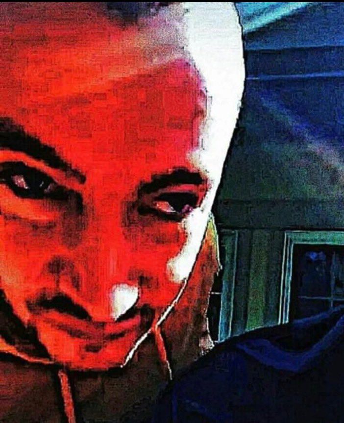 deep fried image of tyler during the live where he got mad abt the Leak