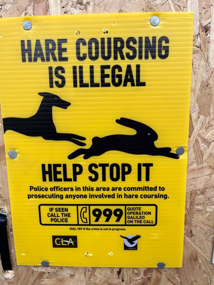 HARE COURSING IS ILLEGAL
HELP STOP IT
Police officers in this area are committed to prosecuting anyone involved in hare coursing.
IF SEEN
CALL THE POLICE
999
DIAL 101 if the crime is not in progress.
QUOTE
OPERATION
GALILEO
ON THE CALL