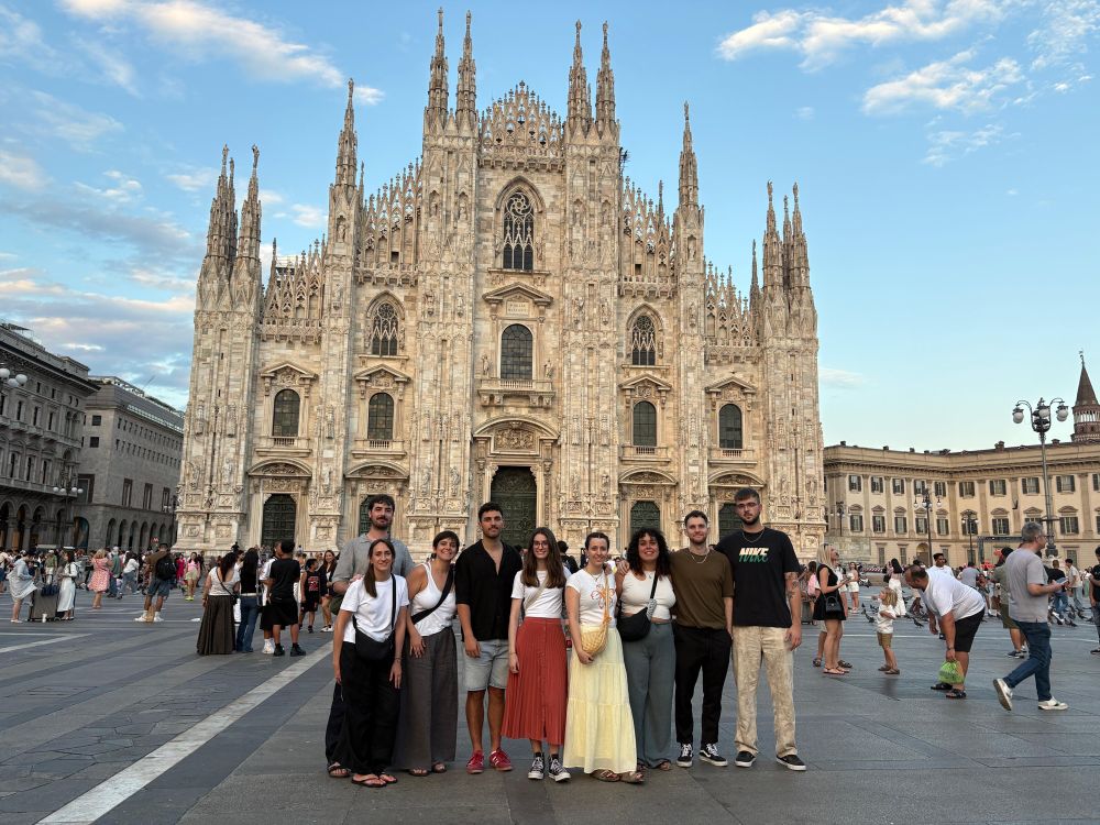 At the Duomo with friends