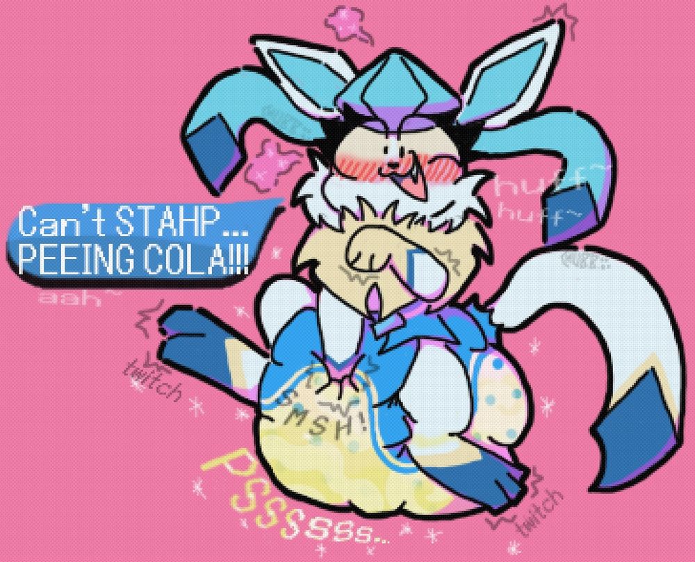 Sundae peeing her pamps while yelling "Can't STAHP...PEEING COLA!!!". Sundae is a glacevee, meaning she pees cola rather than urine! 