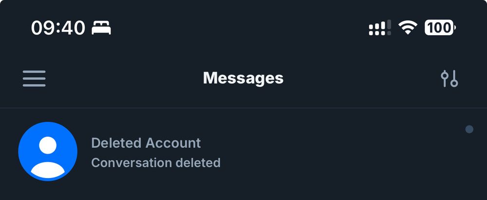 bsky dm row

Deleted Account
Conversation deleted