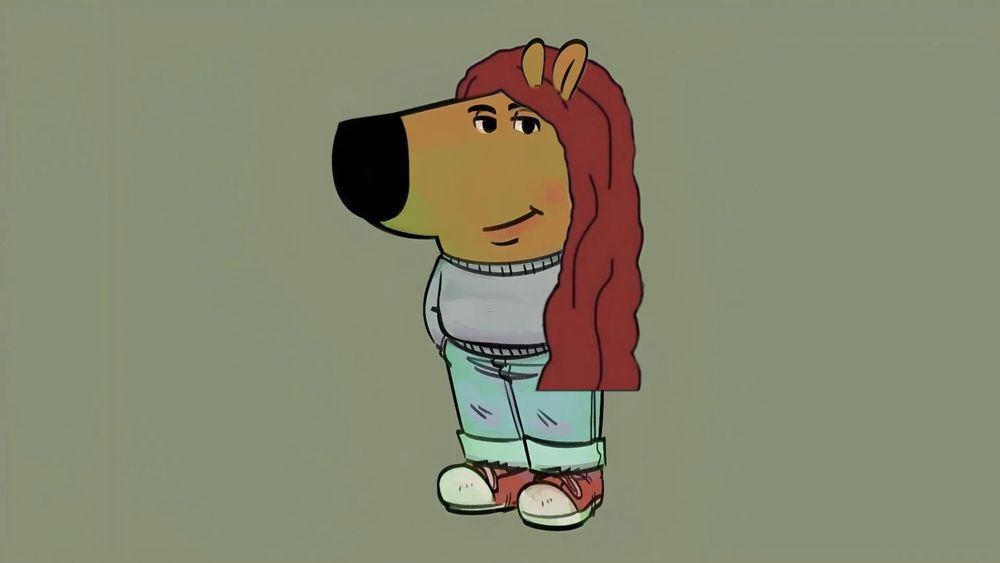 the chill guy meme with wifejak hair