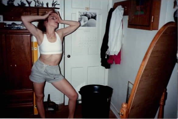 Woman posing seductively